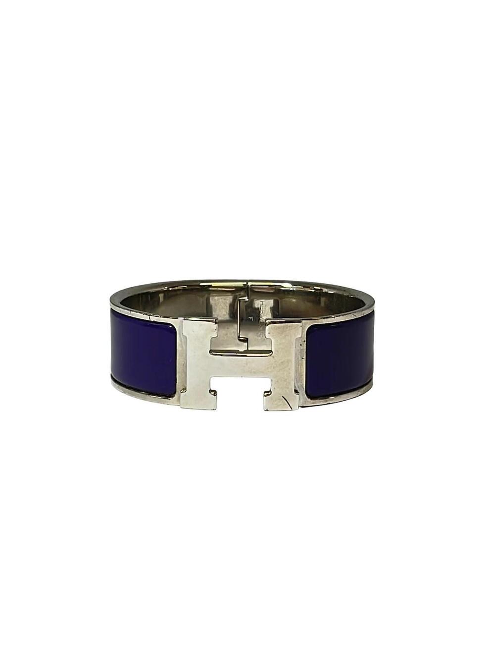Hermes Clic Clac H Navy Silver Hardware #373905H64B